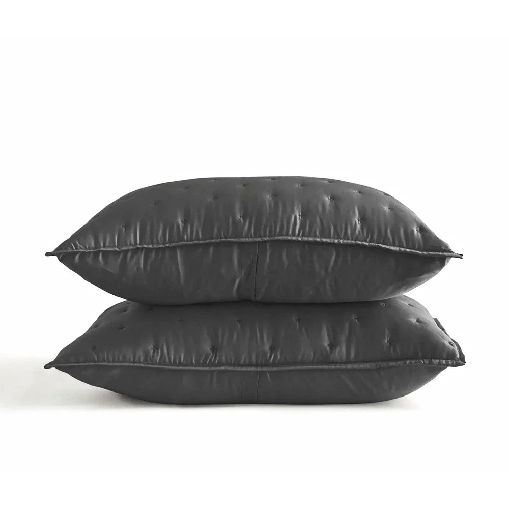 NWOT Quince Standard Quilted Pillow Sham Charcoal Bamboo Viscose Rectangular